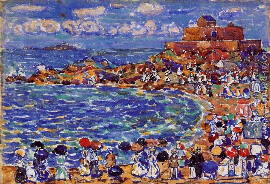 Maurice Brazil Prendergast : Beach at St Malo Maurice Brazil Prendergast : Beach at St Malo